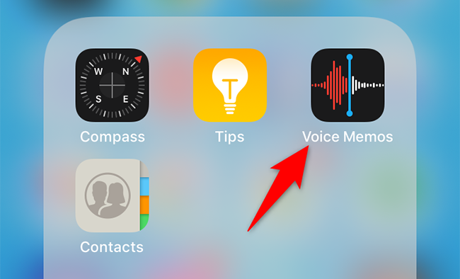 Inicie Notas de voz en el iPhone.