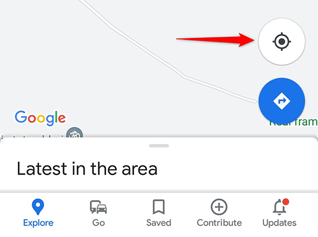 Toque su ubicación en la aplicación Google Maps.