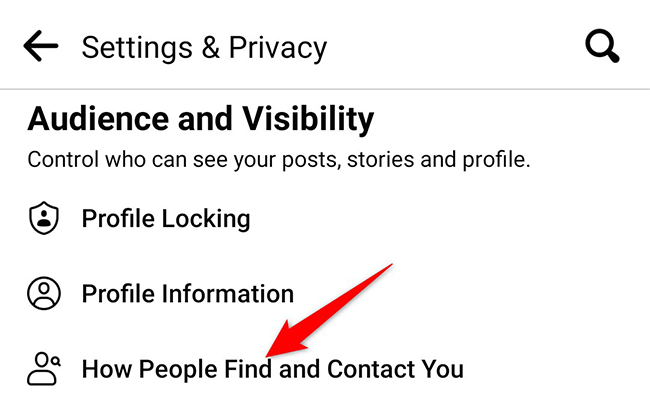 Elija cómo las personas pueden encontrarlo y contactarlo en la página Configuración Privacidad.