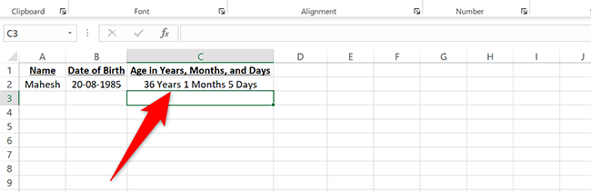 Edad en Años, Meses y Días en Excel.
