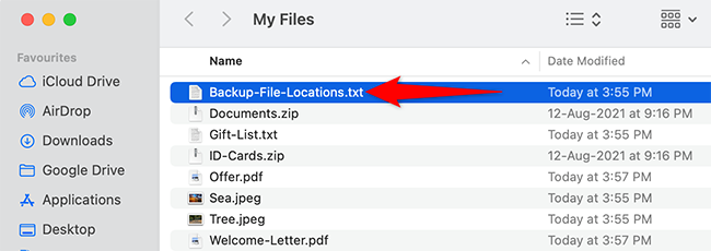 Seleccione un archivo en una ventana del Finder.