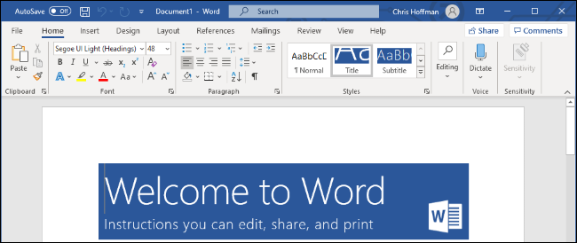 Microsoft Word en Windows 10