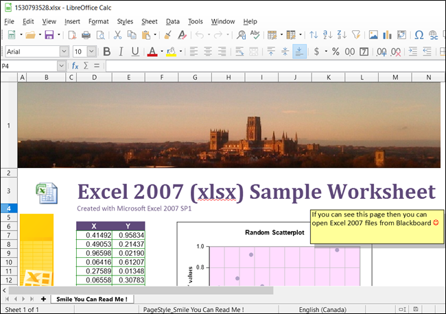 Ejemplos de algunas de las funciones compatibles con el formato XLSX.
