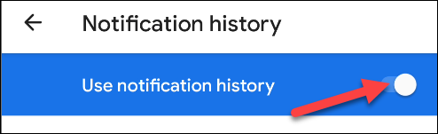 Usar alternar el historial de notificaciones