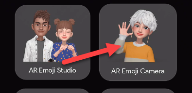 Abre la cámara emoji AR.