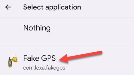 Haz clic en GPS falso.