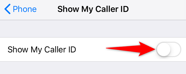 Deshabilite Mostrar mi identificador de llamadas.