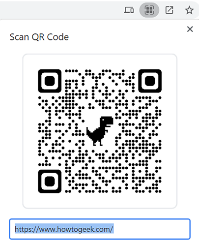 La sección Escanear código QR en Chrome.