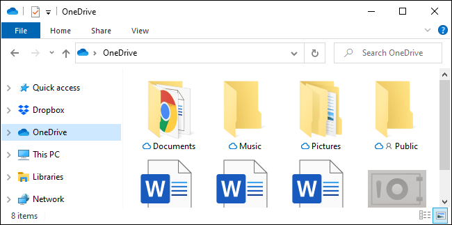 Carpetas de la barra lateral de OneDrive en el Explorador de archivos