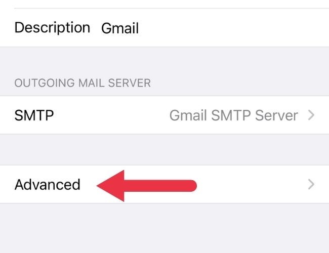 Configuración avanzada de la cuenta de correo de iOS
