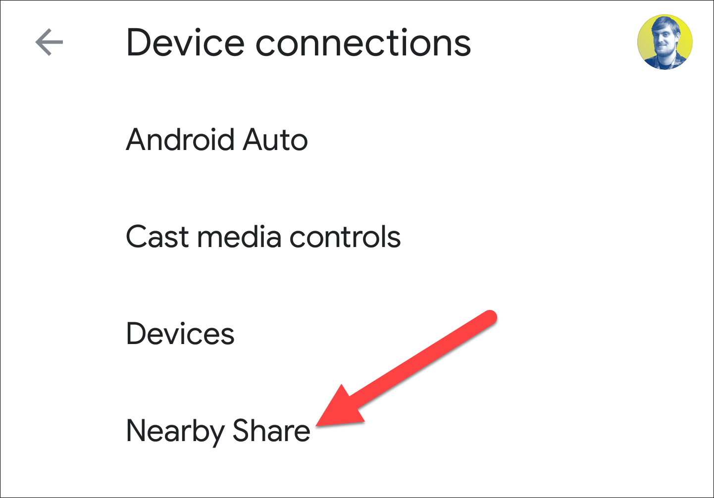 Compartir conexión de dispositivo cercano