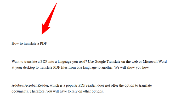 Traducción de PDF en Google Translate.