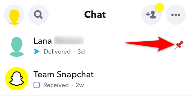 Chats anclados en Snapchat.