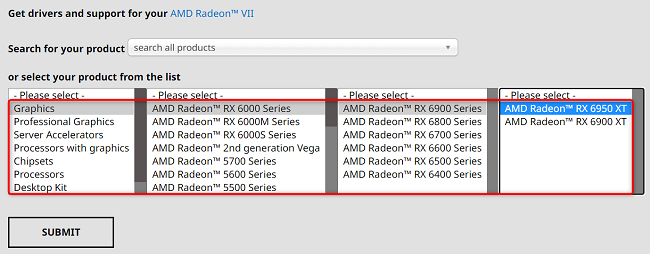 Seleccione un producto AMD.