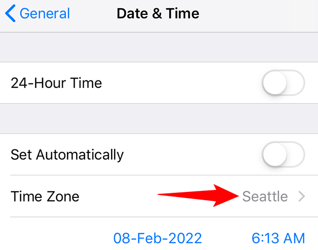 La zona horaria en el iPhone ha cambiado.