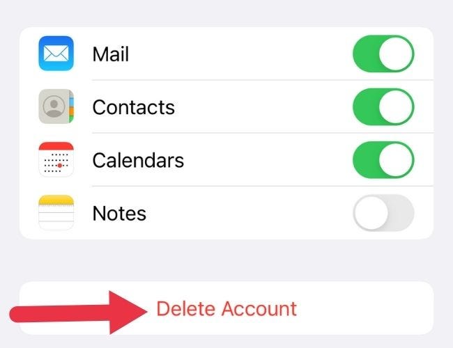 eliminar cuenta de correo iOS