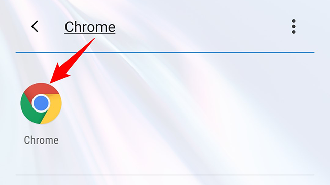 Haga clic en Chrome en el cajón de aplicaciones de Android.