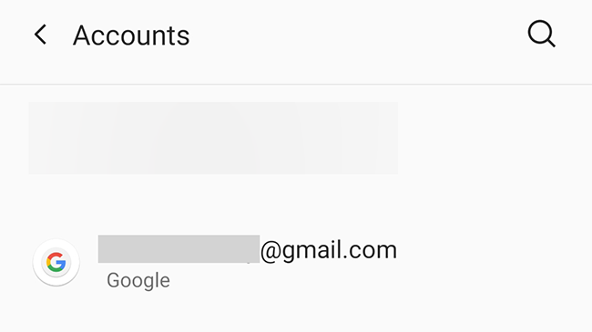 Seleccione la cuenta de Google en Android.