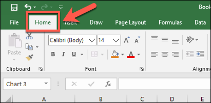 La pestaña Inicio en la barra de cinta de Excel, que ofrece varias opciones de formato de texto