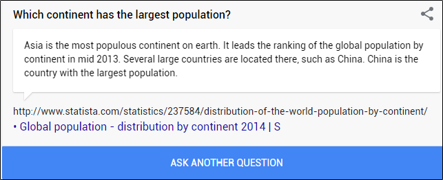 Datos interesantes sobre la población continental de Google.
