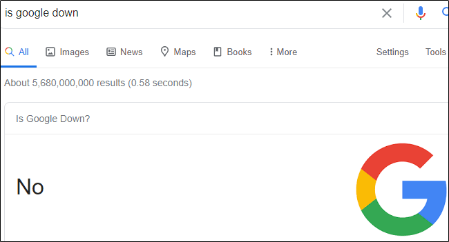 No, en respuesta a Is Google down en la barra de búsqueda.