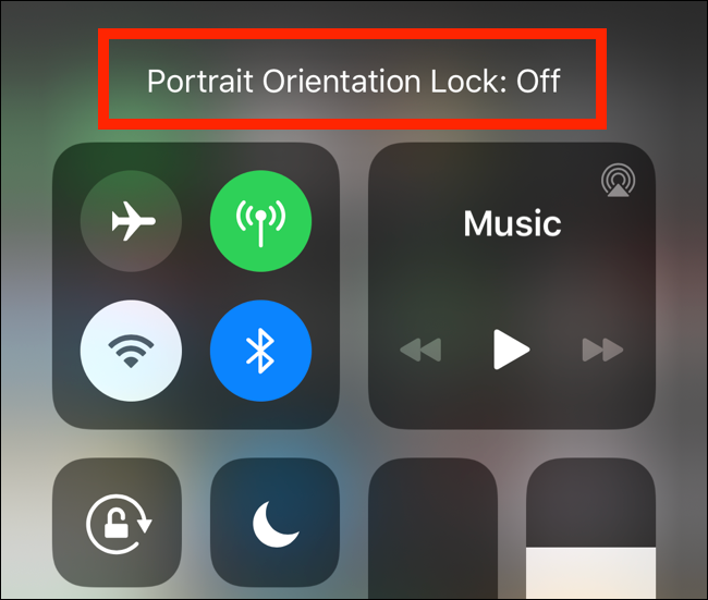 Aparece el mensaje Bloqueo de orientación vertical desactivado en el iPhone