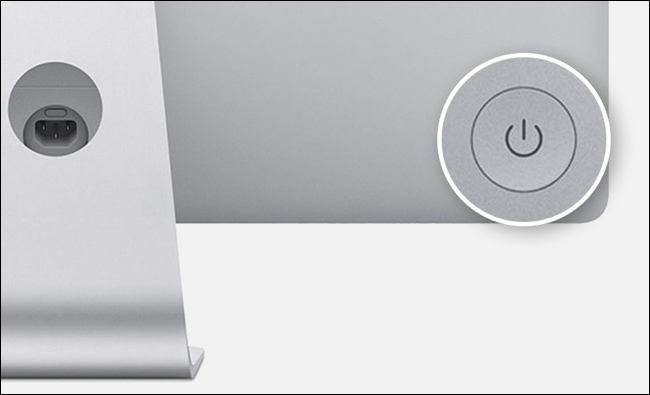 Botón de encendido en iMac