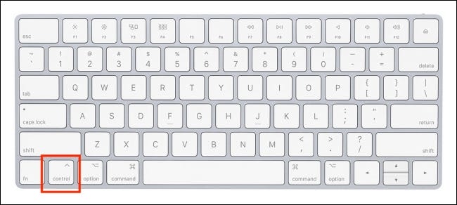 Presione la tecla Control en el teclado de su Mac