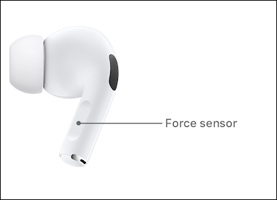 Mantenga presionado el sensor de fuerza AirPods Pro en el mango