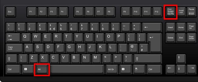 Presione Alt+Imprimir pantalla en el teclado.