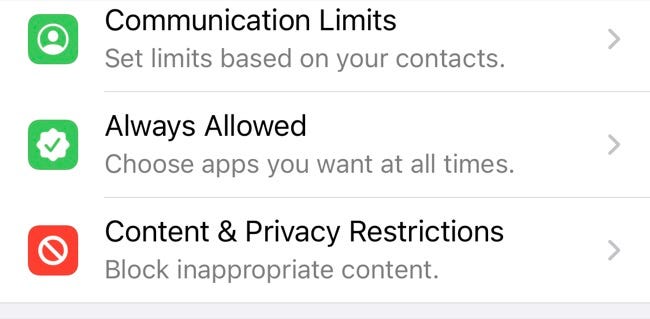 Restricciones de privacidad de contenido para iOS/iPadOS