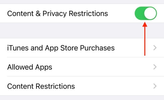 Restricciones de privacidad de contenido en iOS/iPadOS