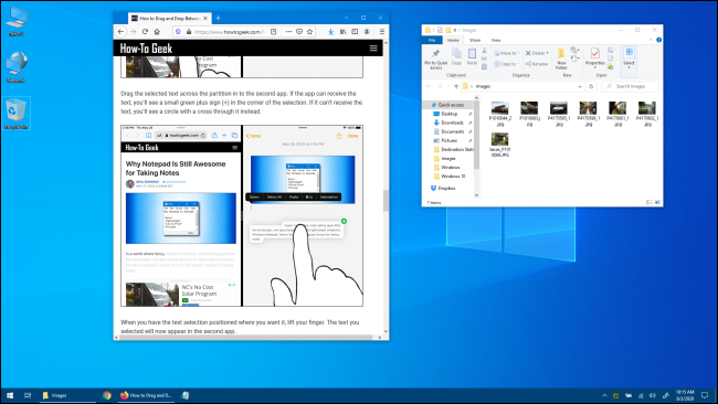 Escritorio de Windows 10 con ventanas de aplicaciones