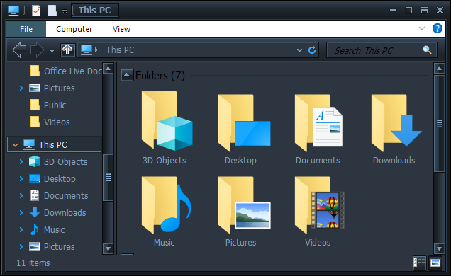 Explorador de archivos con el tema WindowsBlinds aplicado.