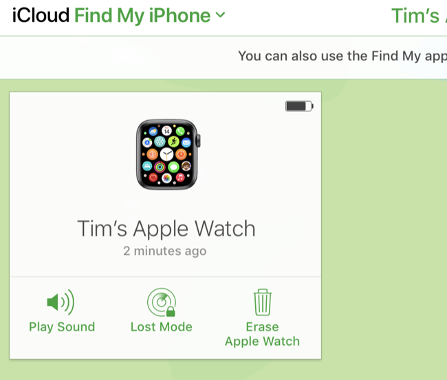 Borrar Apple Watch a través de Buscar