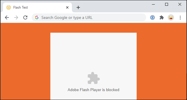 Mensaje bloqueado de Adobe Flash Player en Google Chrome.