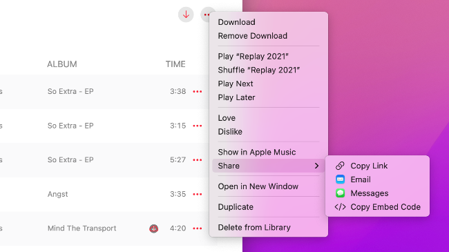 Compartir una lista de reproducción de Apple Music
