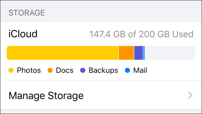 iCloud administra el espacio de almacenamiento en el iPhone