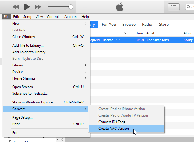 Vaya a Archivo > Convertir > Crear versión AAC. ></p>
<h2>Paso 4: cambia el nombre de tu archivo AAC</h2>
<p>Terminarás con dos copias del mismo archivo de canción en tu biblioteca de iTunes: la versión MP3 original y la nueva versión AAC.</p>
<p>Para realizar un seguimiento de cuál es cuál, haga clic con el botón derecho en un encabezado de la biblioteca y habilite la columna Tipo.</p>
<p>< img decode=