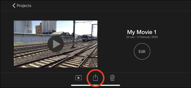 Presiona el botón de compartir para exportar tu video.