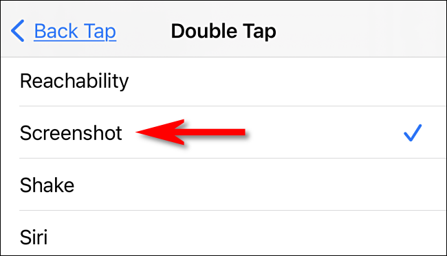 En la configuración de Back Tap, seleccione Imágenes en iPhone.