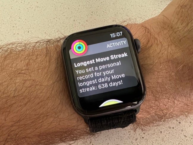 Movimiento continuo de Apple Watch