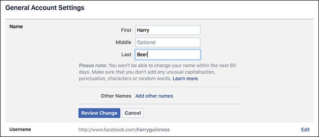 Cómo cambiar tu nombre en Facebook