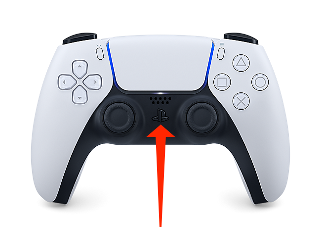 Botón de PlayStation en el controlador DualSense