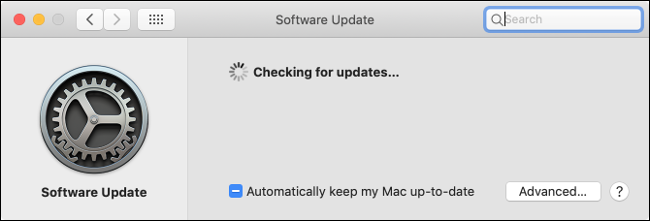 El panel de Actualización de software en macOS.