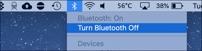 Desactiva la opción Bluetooth.