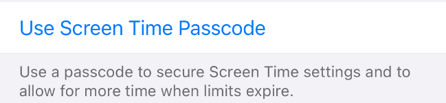 Habilitar el código de acceso de tiempo de pantalla en iOS