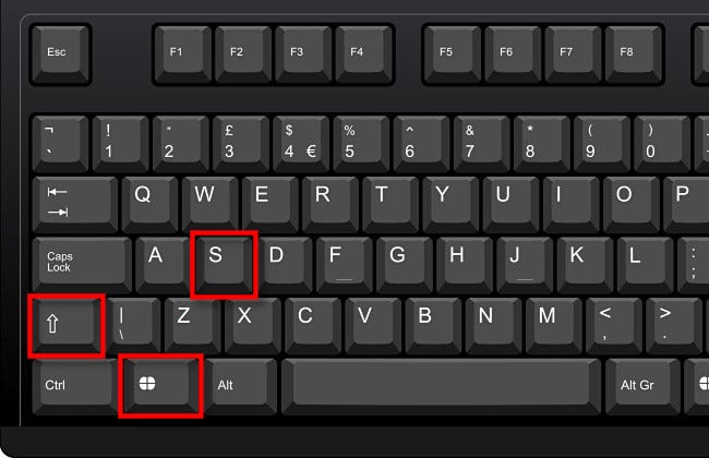 Presione Windows+Shift+S en el teclado.