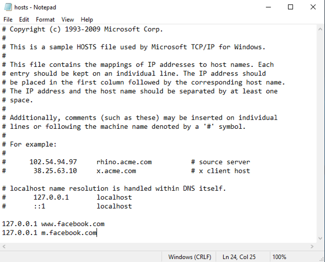 Edite el archivo de hosts en Windows 10